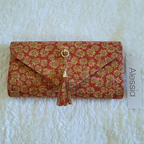 ✨️HP✨️ Alessia Daisy🌼 Cork Fabric Clutch/Shoulder Bag - NWT - Picture 10 of 16